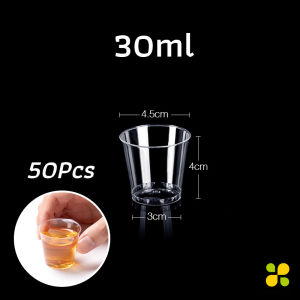 CLM 50ml/30ml ถ้วยชิมพลาสติก ถ้วยลิ้มรส ใส ขนาดเล็ก แก้วน้ําพลาสติก แบบใช้แล้วทิ้ง 50 ชิ้น small Plastic cup
