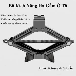 Bộ kích nâng hạ gầm ô tô ININ Bộ kích quả trám hỗ trợ thay lốp xe hơi trọng tải 2 tấn có đòn bẩy nâng hạ dễ dàng