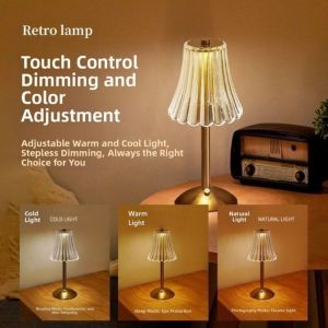 ST78FXHTC USB Rechargeable Led Touch Table Lamp Dimmable 3 Color Dimmable Desk Light Creative Gift Touch Control Beside Lamp
