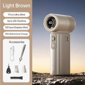 Jisulife Handheld Fan Ultra 2 | Portable Fan & Flashlight | Power Bank | 9000mAh Battery | 100 Speeds | 18W Fast Charging