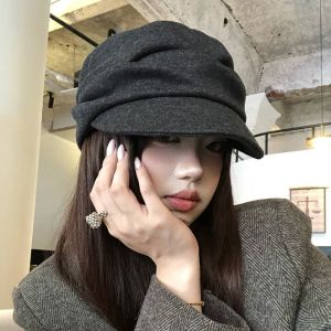 NOBLELUX Retro Winter Berets Hat Japanese Warm French Artist Hat Fashion Elegant Plain Cap Lady