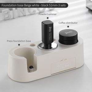 BINCOO Coffee Tamper Base Set Espresso Powder Distributor Coffee Press Base Set Coffee Handle Storage Base Coffee Press Hammer 51/58MM