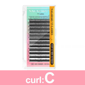 Nagaraku 0.05/0.07mm YY hình dạng bện tay ánh sáng mềm mại lông mi tự nhiên mở rộng PREMADE người hâm mộ lông mi