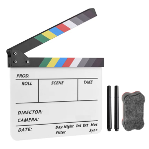 Professional Acrylic Clapboard Dry Erases TV Film Movie Director Cut Action Scene Clapper Board Slates With Marker Pen