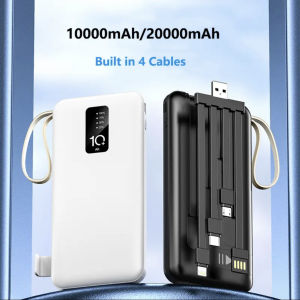 ✅100% Original UME KC68 20000mAH Power Bank Fast Charger With 4-Wires Large Capacity For Mobile Phones