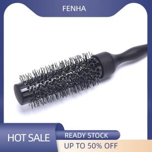 FENHA Black Curly Round Roll Hair Brush Nylon Professional Comb Salon Barber Hairbrush