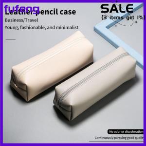 fufeng Student School Supplies Large Capacity PU Leather Pencil Bag Stationery Holder Case Storage Box Zipper Pencil Pouch