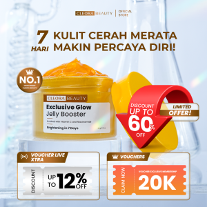 [TERLARIS] Cleora Exclusive Glow Jelly Booster - Moisturizer Glowing Skincare Wajah Wanita Pria Whitening Mencerahkah Melembabkan & Mengatasi Muka Kusam Brightening Mosturizer Day Cream Anti Aging Skin Barrier Scincare Untuk Dark Spot Calming Day Night