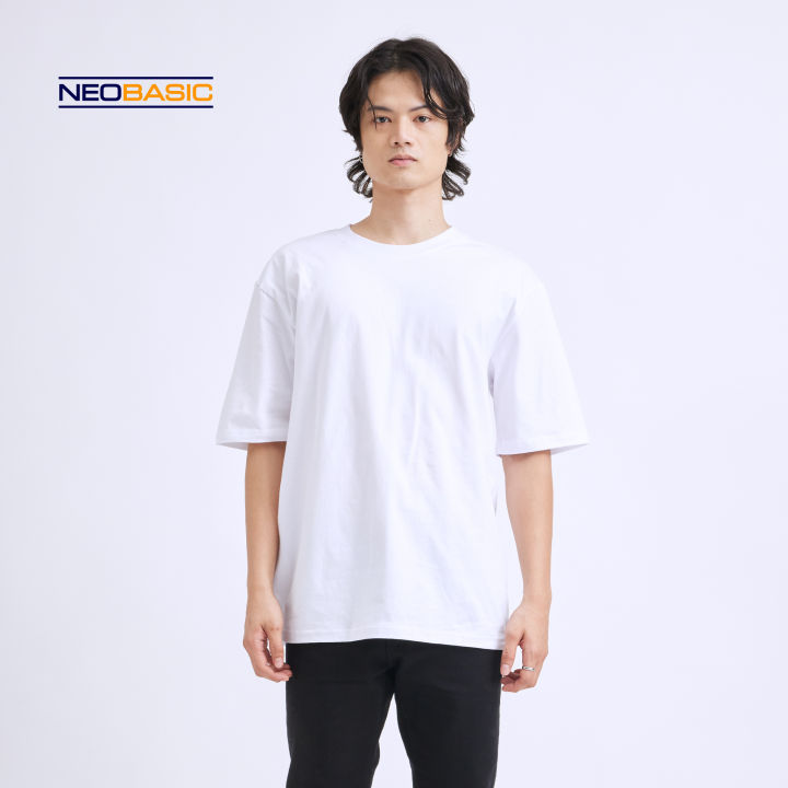 Neobasic Oversized (WHITE) 100% Pure Cotton Tee Pro Club Inspired Unisex  Loose Fit 100% Cotton Tees t shirt tshirt shirts tshirts tee tops top for  men women