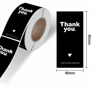 LYMEDIA 100pcs/roll Waterproof Thank You Sticker Envelope Decoration Rectangular Gift Packaging Sticker  Decorative Label