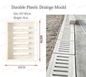 Durable Plastic Drainage Mould Size 60x40cm Height 6cm Fit for Outdoor Use Reuseable