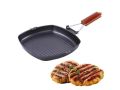 Square Grill Pan 20cm Alat Panggang Bentuk Kotak Anti Lengket Wajan BBQ Bakaran Sate Serbaguna Panci Pemanggang - HOMIA. 