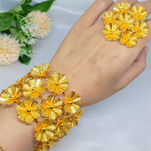 Gelang Kendari Xuping Terbaru Dubai Wanita Dewasa Desain Perhiasan Lapis Emas 18k Wanita Motif Bangle Anti Karat Tidak Mudah Luntur Bracelet