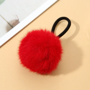 Bayar Di Tempat - Ikat Rambut Bulu Elastis / Kunciran dengan Bola Bulu untuk Gaya Aesthetic