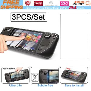 【Local Warehouse】3pcs/set HD Tempered Glass for Steam Deck Screen Protector Protective Film 2022 SD Console Anti-Scratch Screen Protector Guard Film For Valve Steam Deck Game Console 9H Premium Tempered Glass For Steam Deck Accessories