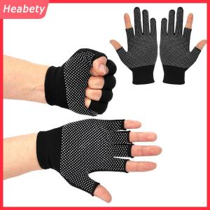 Heabety Non-Slip màn hình cảm ứng găng tay Nylon người đàn ông Phụ nữ mùa hè ngoài trời cưỡi thể thao thể dục thoáng khí chống trượt Kem Chống Nắng Nửa Ngón tay găng tay
