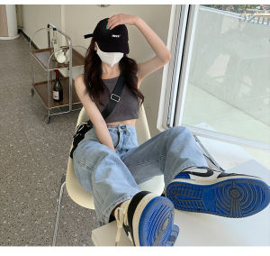 Dream clothes🎃พร้อมส่งจากกทม🥕กางเกงยีนส์ขาว🌸กางกางผู้หญิง กางเกงยีนส์เอวสูงผู้หญิง กางเกงขากว้างทรงหลวม กางเกงขายาวลำลองสีขาว