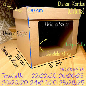 [Isi5] Dus Kotak Box Tart Cake Tinggi 20x20x20 EFLUTE / Dus Box Kotak Kue Tart Tinggi Tutup Pisah 20x20 x 20 / Dus Box Kotak Hampers 20 x 20 x 20 / Dus Box Kotak Corrugated Eflute Coklat 20x20x20 / Dus Box Kotak Kue Tart Ulang Tahun 20 x 20 x 20