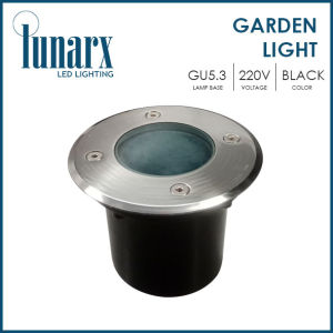 LUNARX GU10 Inground Garden Lawn Light Outdoor Waterproof Fixture for Garden Decor – Black