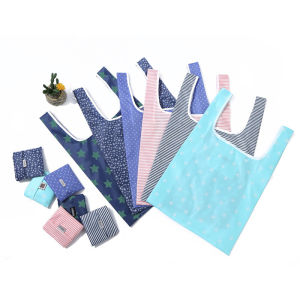 Reusable Shopping Bag Large-Capacity Eco-Friendly Shopping Handbags New Fashion Printing Folding Storage Convenient Handbags