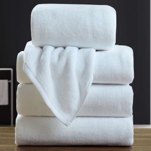 BathTowel Cannon 100% Cotton Plain White Towels for Adult Men Women Kids Baby Pure White Extra Large Thick Super Absorbent Big Size on Sale Original Soft 27InchX55inch 70CMX140CM
