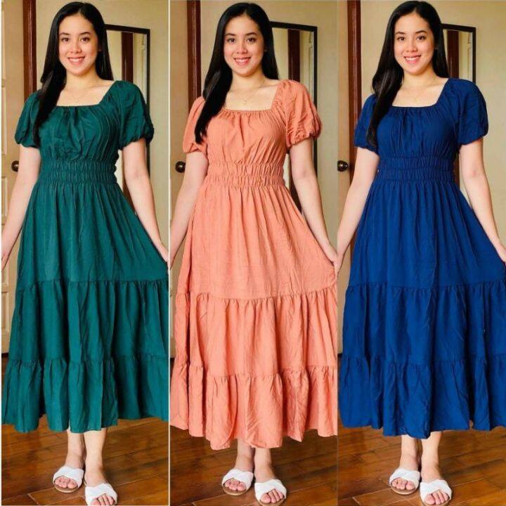 Marianne Sleeve Challis Dress (S-L) | Lazada PH