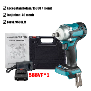 MAKlTA Impact Wrench 588V/1090V Brushless Impact Tool high torsi Brushless impact Impact Baterai Brushless 1090V Electric Impact Wrench Spanner Sets
