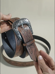 Waist Chain Floral Flower Buckle Punk Chain Cowgirl Belt for Women Proms Club Party for Jeans Dresses