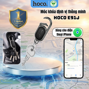 Định vị móc khóa Hoco E91J thiết bị định vị từ xa cho iOs tìm kiếm đồ vật xe máy ví tiền PIN dùng 1 năm