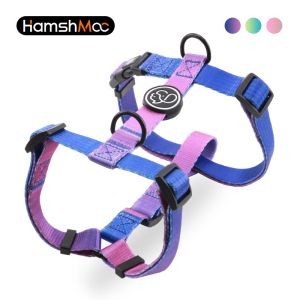 HamshMoc Adjustable Dog Harness Fully Customizable Fit with Gradient Ombre Pattern Pet Vest for Small Medium Large Dogs with Premium Soft Nylon 2