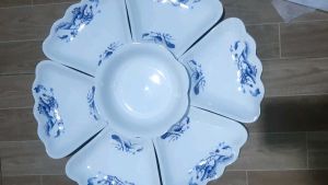 bộ đĩa hoa mặt trời sứ Minh Châu hàng loại 1