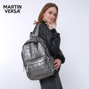 MARTIN VERSA Tas Ransel Pria Wanita sekolah cewek MoTIF Kotak-kotak backpack gendong laptop parasut