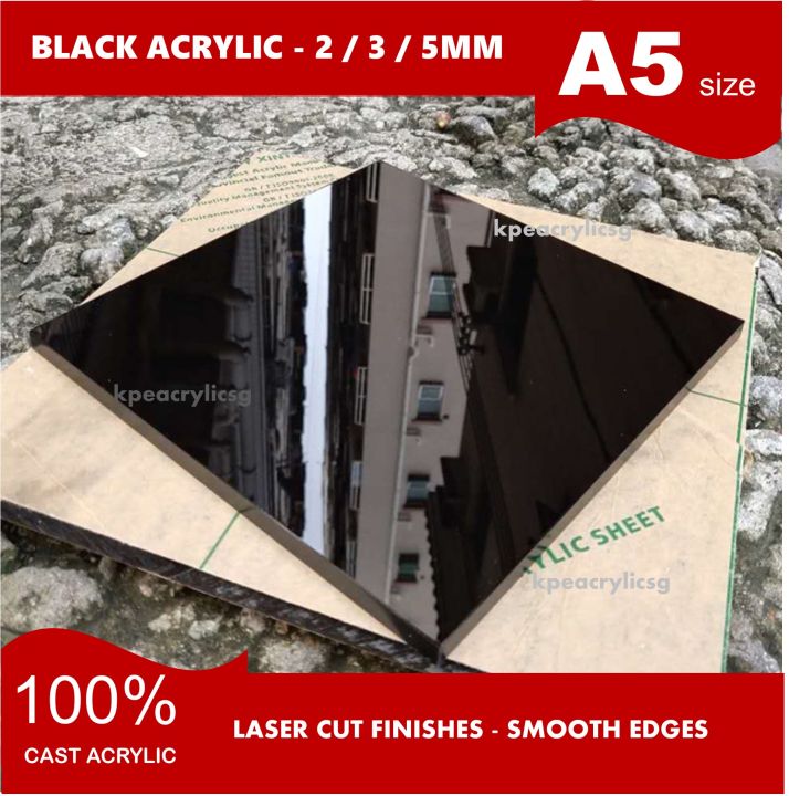 [Ready Stock] A5 Size - Black Color Acrylic Sheet - Plexiglass - 2 / 3 ...