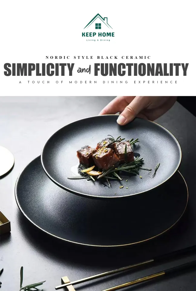 Keep Home Nordic Style Black Ceramic Plate