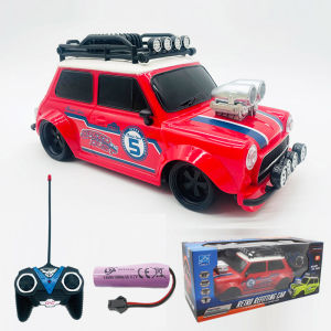 1:18 Retro Refitting MINI Car 4 channel Remote Control Car 27MHz RC Car High Speed Light Modified vehicle Model Car Toy For Kids