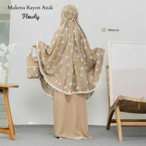 Mukena anak tanggung SUNNYDAY rayon bali kombinasi renda tas sleting