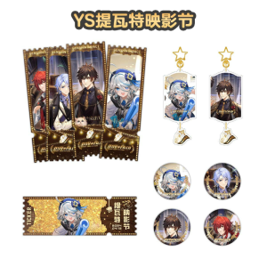 Genshin Impact Furina Kamisato Ayato Alhaitham Zhongli Bar Chirp Badge Quicksand Ticket Stubs Keychains Standing Ornaments  A Birthday Present for A Friend