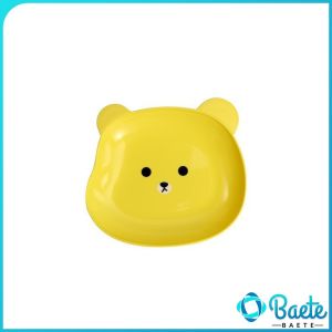 Baete Cute Bears Plate Reusable Plastic Breakfast Salad Yogurt Bowl Household Table Bone Spitting Plate