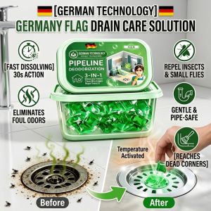 German Drain Cleaner Deodorizer Water Soluble Gel Beads Drain Unclog Sink Cleaner Pipe Deodorizer for Kitchen Bathroom Toilet Household Cleaning