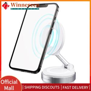 【winnereco】 Magnetic Vacuum Car Mount Phone Holder Vacuum Adsorption Car Phone Mount Fit for iPhone 16/15/14/13/12 Plus Pro Max Mini