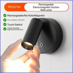 ล้างโคมไฟติดผนัง สวิตช์สัมผัสทําให้แสงสว่างขึ้น โคมไฟติดผนัง ไม่มีการเจาะ ไร้สาย ชาร์จโดยไม่ต้องเดินสายไฟ