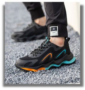 Fashion Mens Steel Toe Cap Safety Shoes Outdoor Breathable Non-slip Anti smashing and Anti Piercing Work shoes Original