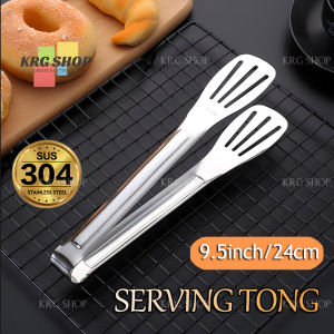 9.5" Stainless Steel Food Tong Thickend 304 Steel Cooking Kitchen Tong BBQ Bread Salad Clip Anti-scalding Tong