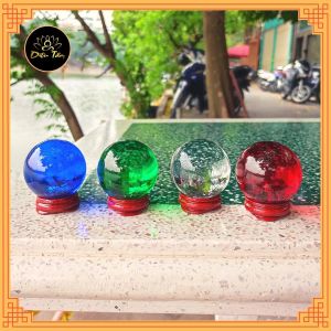 Quả cầu phong thủy pha lê nhiều màu theo mệnh size 5cm đồ phong thủy trang trí
