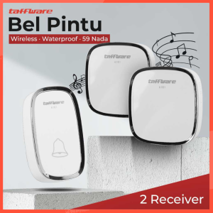 COD Taffware Bel Pintu Rumah Wireless Doorbells Waterproof 59 Nada - A101 / Bell Rumah wireless jarak jauh tanpa pakai listrik kabel jarak jauh / bell pintu rumah colokan listrik  bunyi assalamualaikum waterproof anti air 64 nada