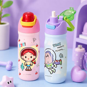 Disney x HoneyLion - Disney Toy Story 650ml 316 Stainless Steel Insulated Bottle Straw Tumbler with Pop Up Lid Leakproof School Cup Woody Buzz Jessie