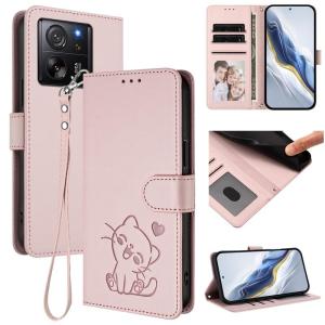 Cute Cat Leather Flip Wallet Phone Case For Xiaomi 13T Pro 12T 11T 11 Lite Poco X3 NFC M5s 4G Card Slots Wrist Strap Cover Bag
