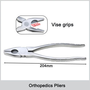 GREATLH Orthopedic Flat Nose Pliers with Serrated Jaws Veterinary Kirschner Wire Cutter Stainless High Quality Orthopedic Instrument