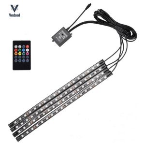 72 LEDs Under Dash Ambient Night Light with Sound Active and Remote Control for Truck Cars Decor [Vodool Shophouse]