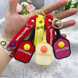 LUMINOU Detachable Pickleball Paddle Keychain Dopamine with Buckle Pickleball Key Holder Creative Pickleball Racket Key Ring Bag Charm